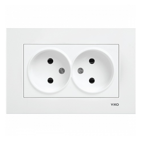 Розетка VI-KO Karre двойная без заземления Белый (31512913)