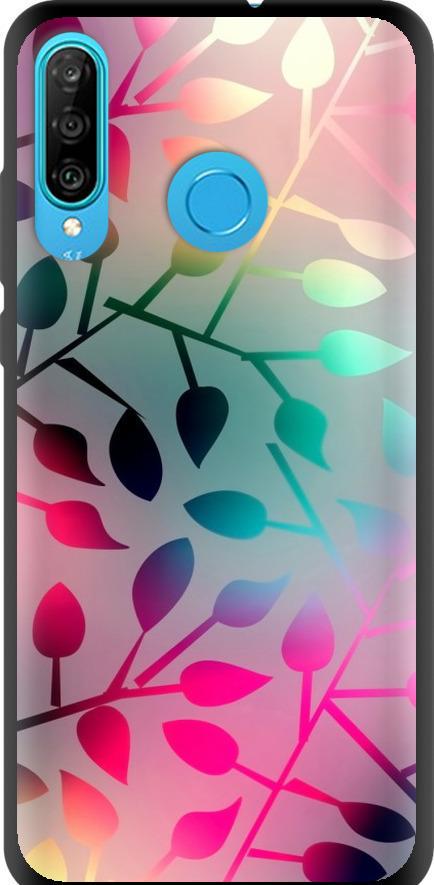 Чехол на Huawei P30 Lite Листья (2235b-1651-42517) Чехол на Huawei P30 Lite Листья (2235b-1651-42517)