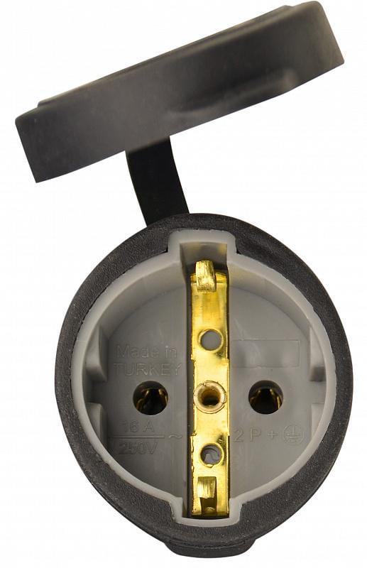 Розетка каучуковая АСКО-УКРЕМ с защитной крышкой 2P/PE 16А IP44 (A0250010004)