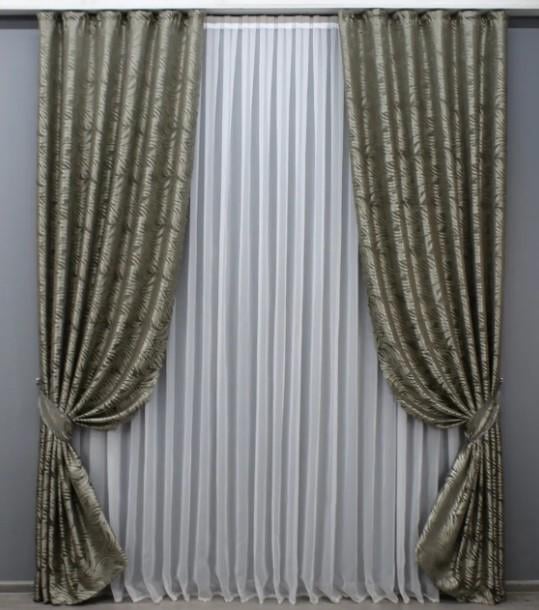 Комплект штор жаккард Magic 1,45х2,7 м 2 шт. Капучино (1607ш)