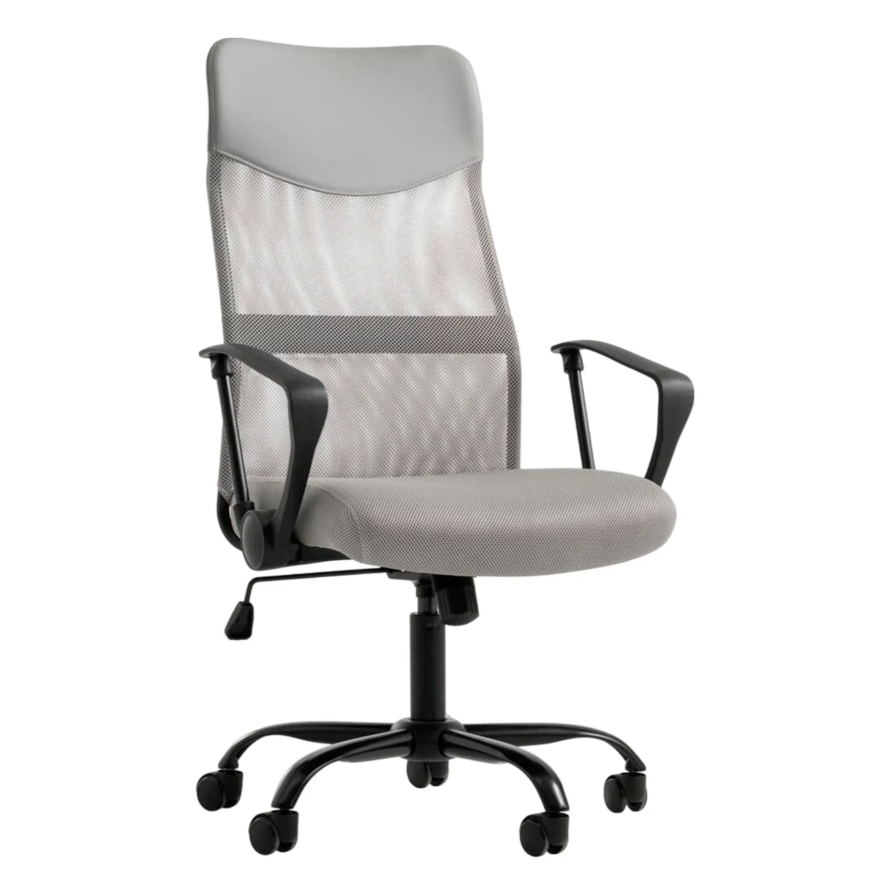 Кресло компьютерное 4Points Prestige Сетчатая ткань/экокожа черная металлическая основа Серый (40271)