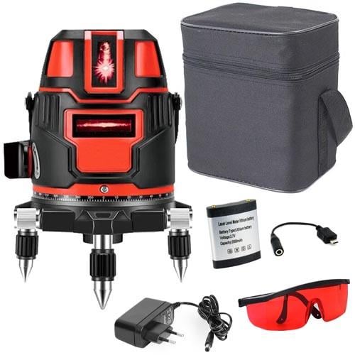 Лазерний рівень нівелір Hilda LS-050 5 ліній 6 точок 2000 mAh Black/Red (424592) - фото 3