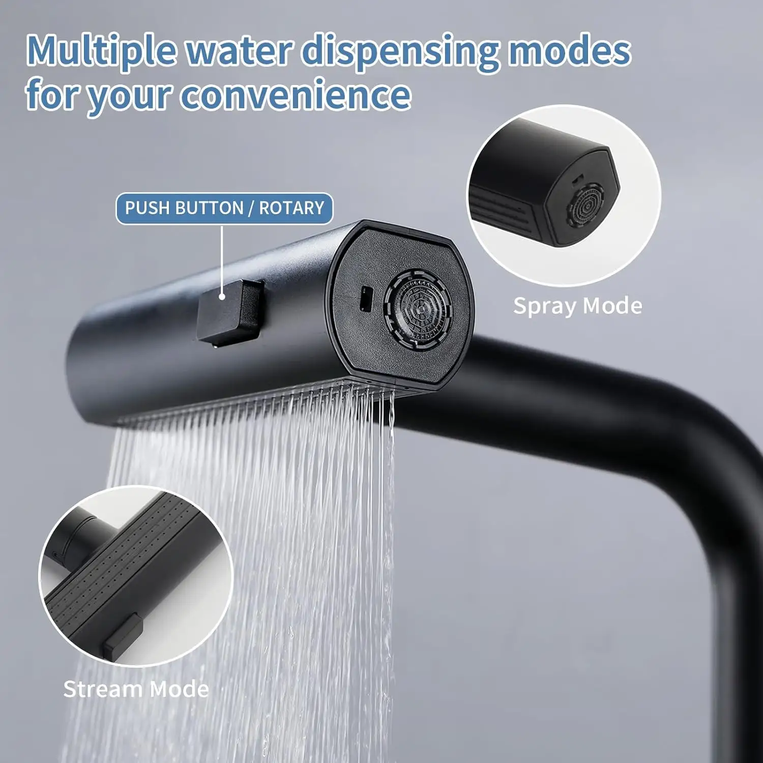 Змішувач для кухні MIXXUS MOZ-014 з висувною лійкою нержавіюча сталь 4 режими (MI6339) - фото 2