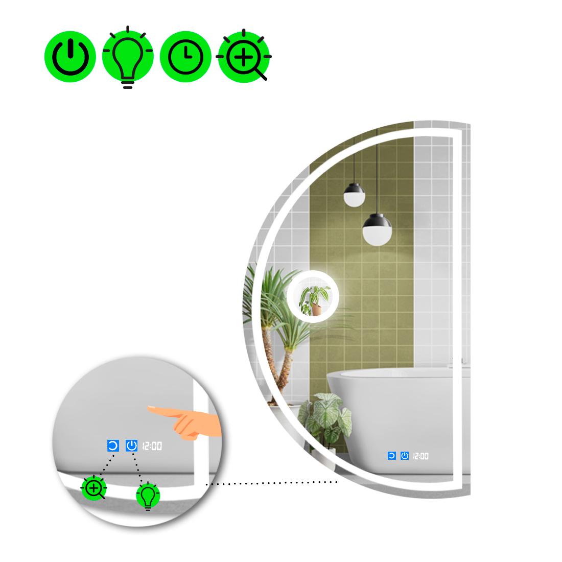 Зеркало с LED подсветкой Parette 1 с двумя сенсорами 100x50 см (8738331)