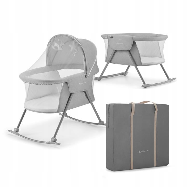 Дитячий шезлонг-качалка Kinderkraft Lovi 3in1 Gray (23090138) - фото 2