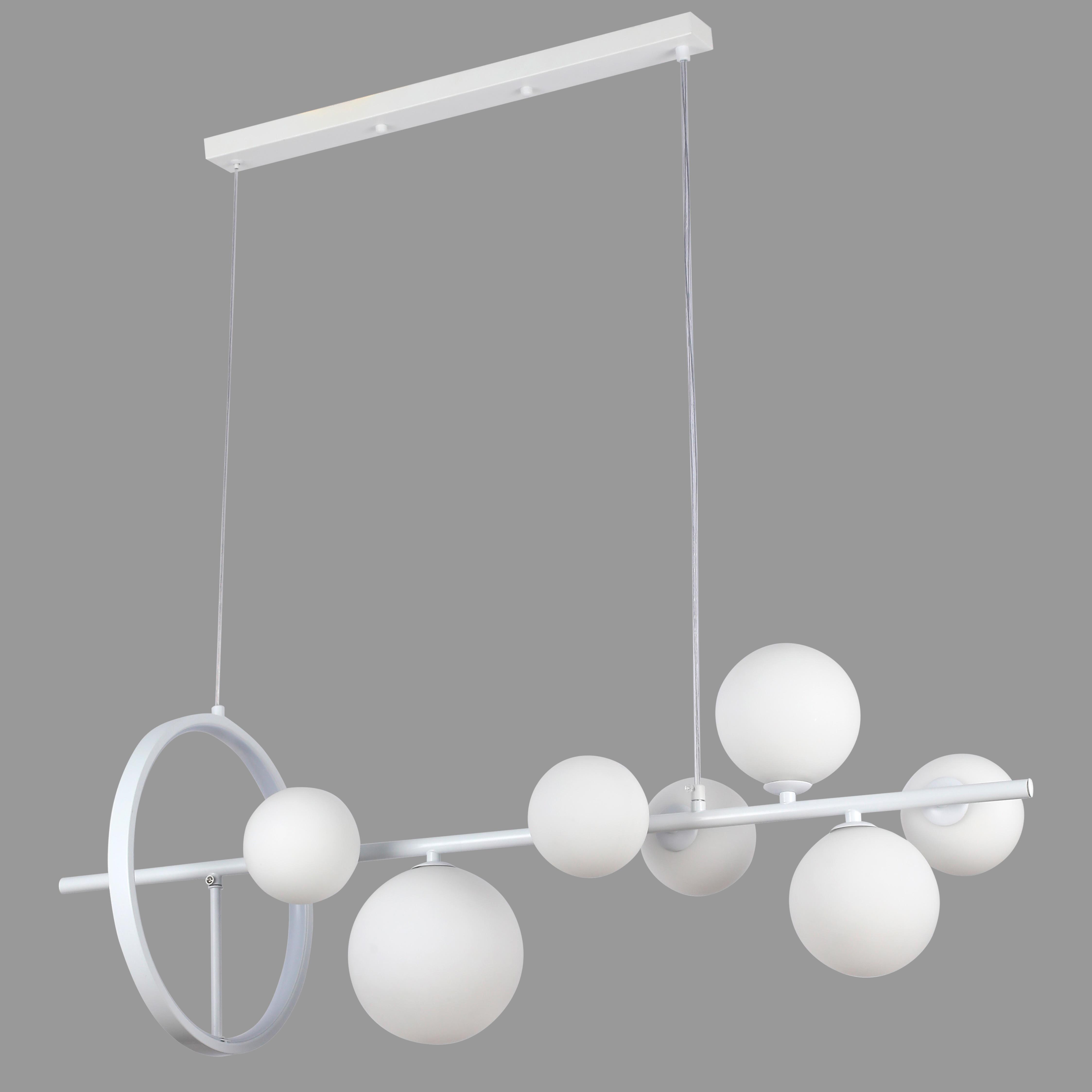 Люстра подвесная Bubbles на 7 ламп с белыми плафонами (918-LP267-7 WH+WH)