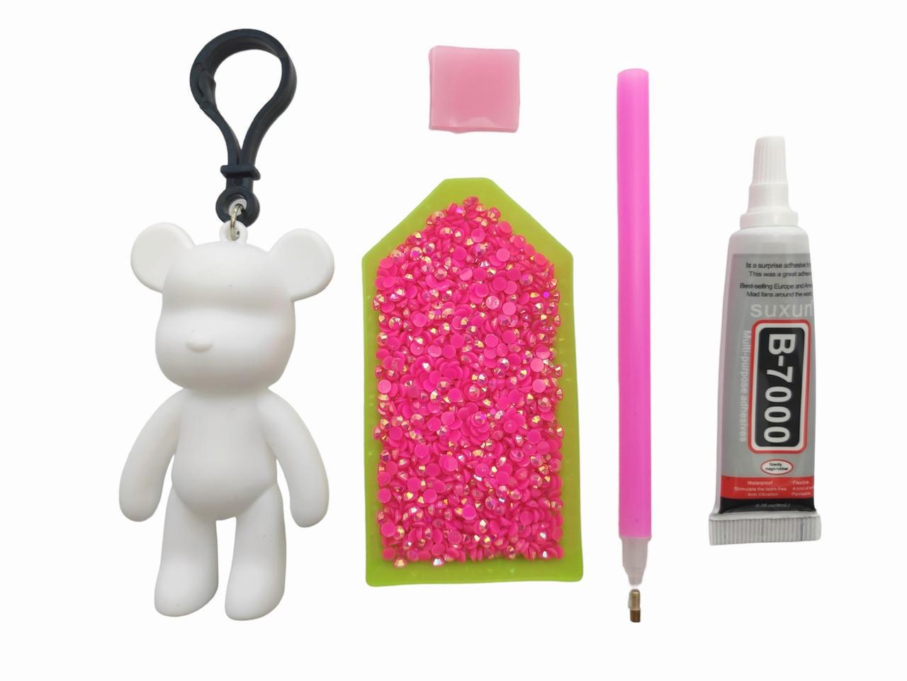 Алмазная мозаика ColorArt брелок Мишка 5D Розовый