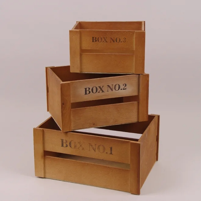 Комплект декоративных ящиков Flora Box 3шт. Натуральный (29680)