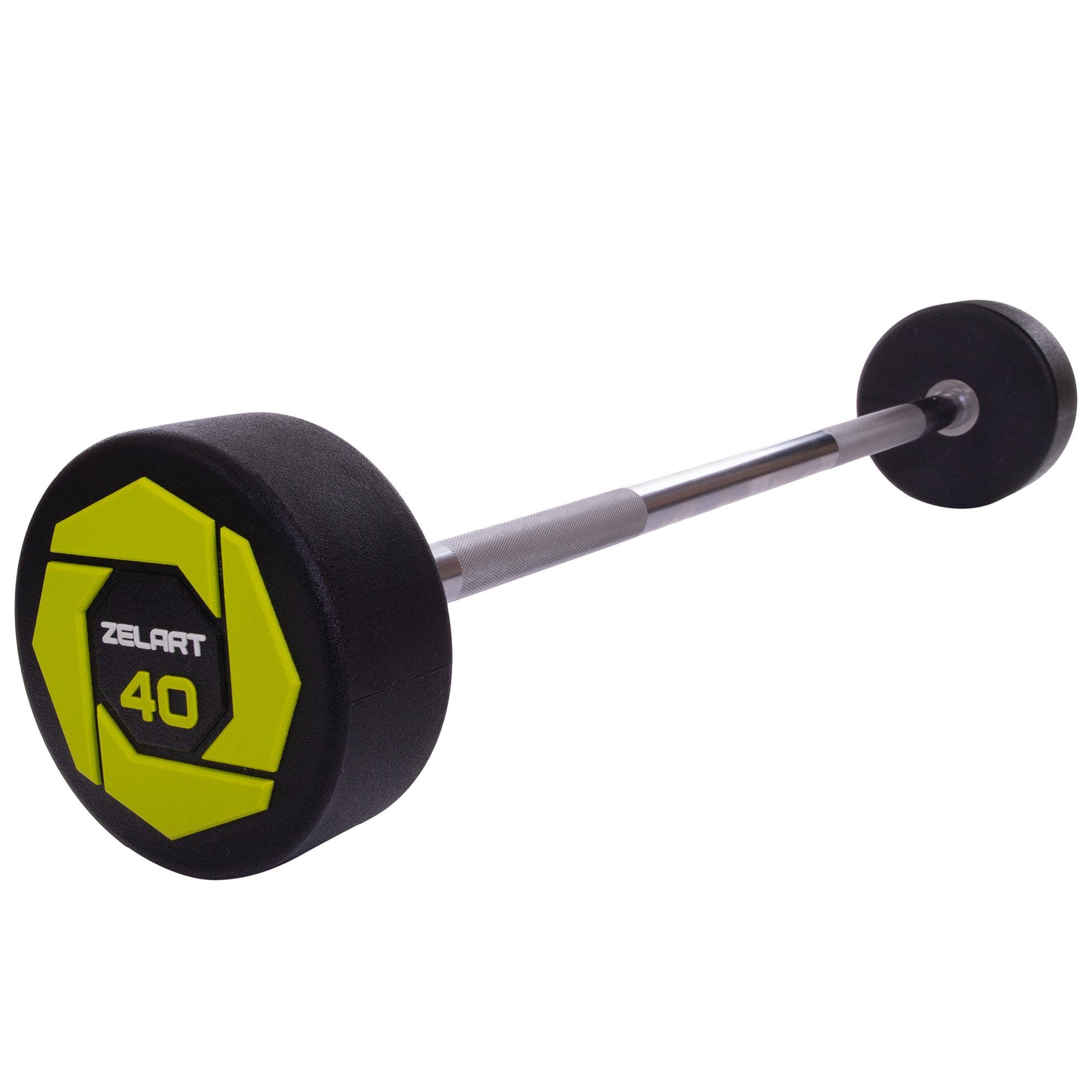 Штанга Zelart Urethane Barbell фіксована пряма поліуретанова TA-2689-40 довжина 112 см 40 кг (DR002613)