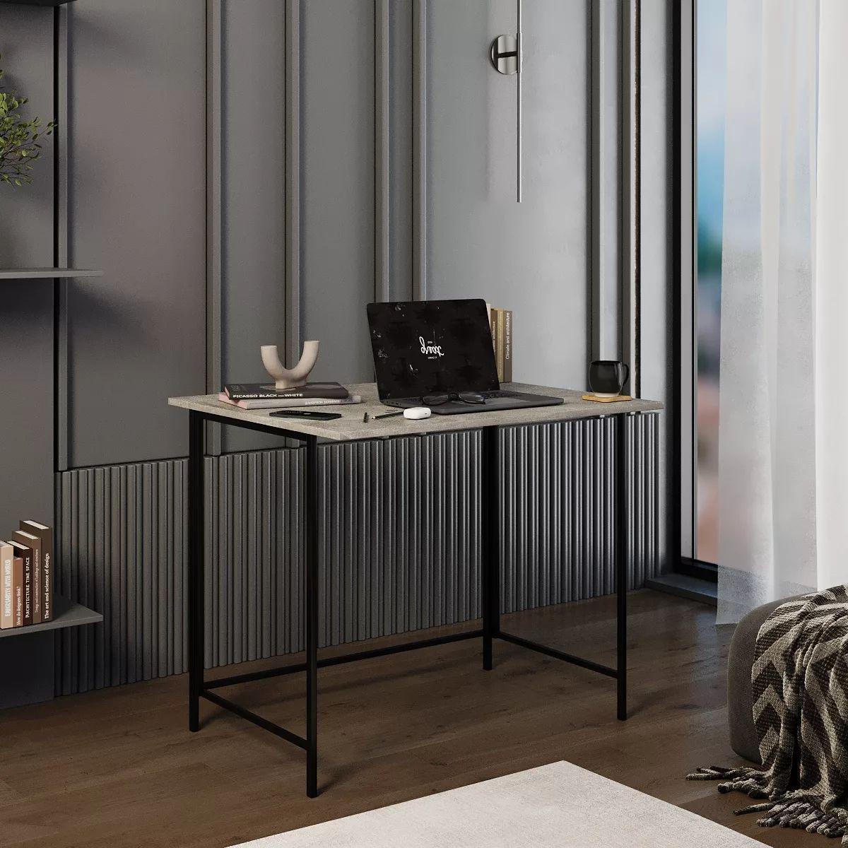 Письмовий стіл-трансформер AiH Sly ЛДСП/метал 90х76х10/57 см Ателье світлий/Чорний (TB24040000030)