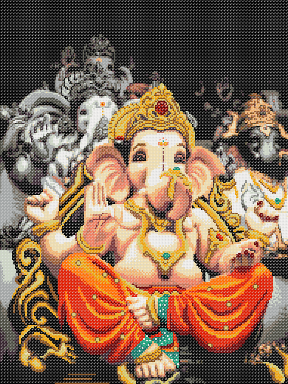 Схема для вышивки бисером Многорукий Ганеша Сб-2-613 (1353914937)