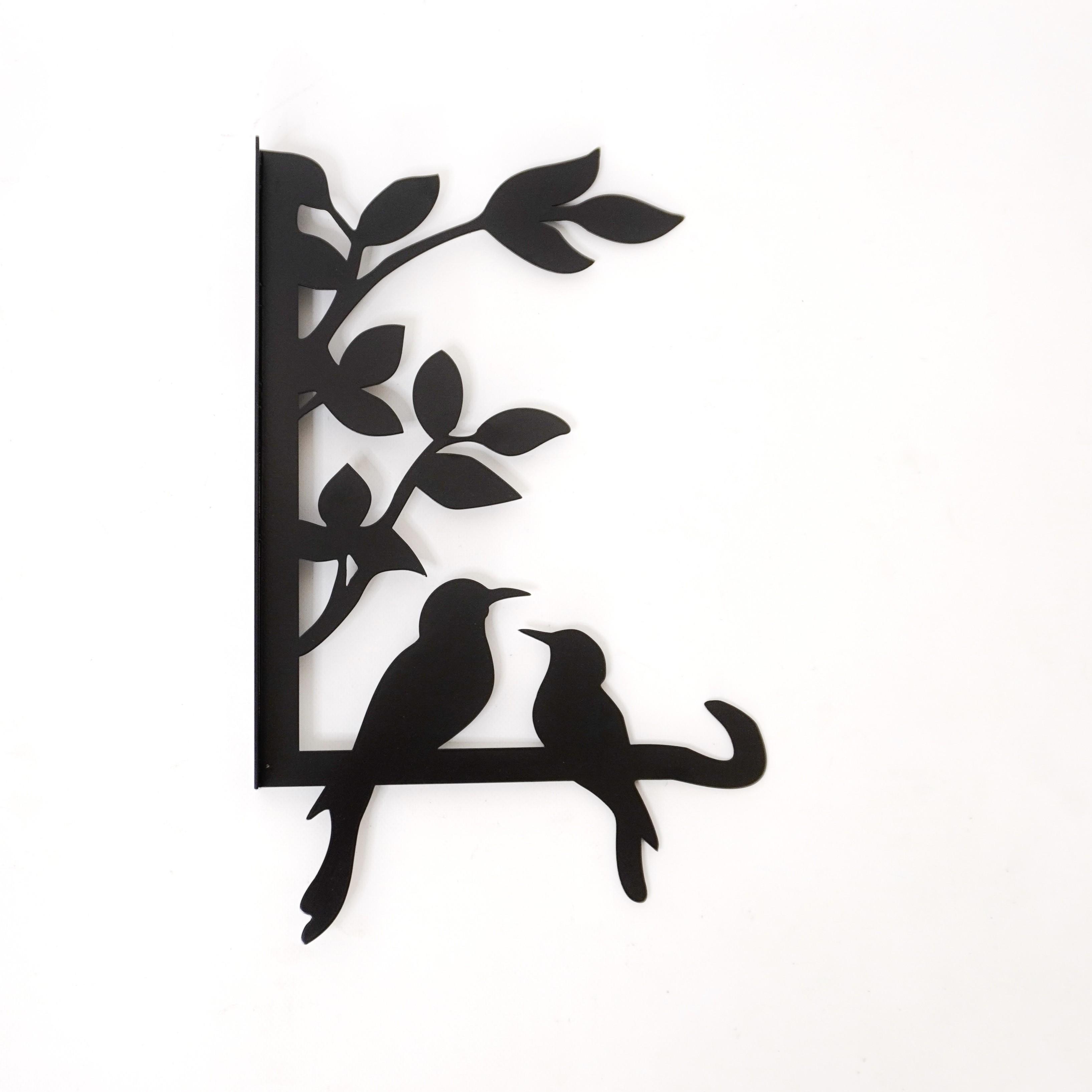 Кронштейн Птахи для кашпо з квітами метал Чорний (М015)