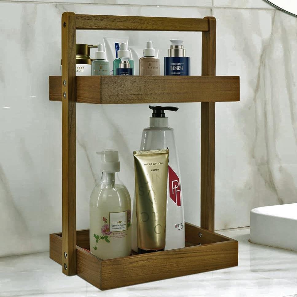 Полка для ванной настольная из дерева Бонитон 2 Мускат (ВНО-204307) Полка для ванной настольная из дерева Бонитон 2 Мускат (ВНО-204307)