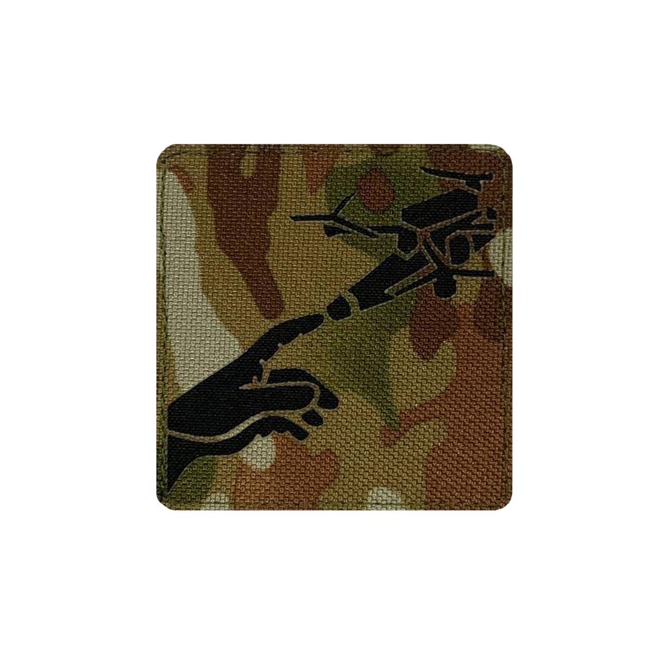 Шеврон на липучке Laser Cut Инженер БПЛА Систем 7х7 см Мультикам/Черный