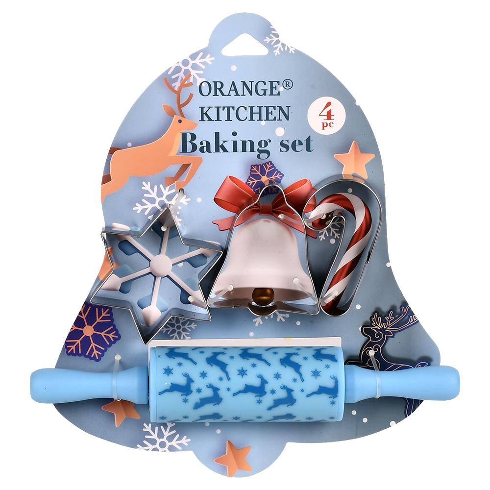 Набор для выпечки Orange KITCHEN Winter 4 шт. 22.5 см Голубой/Стальной (R35795)