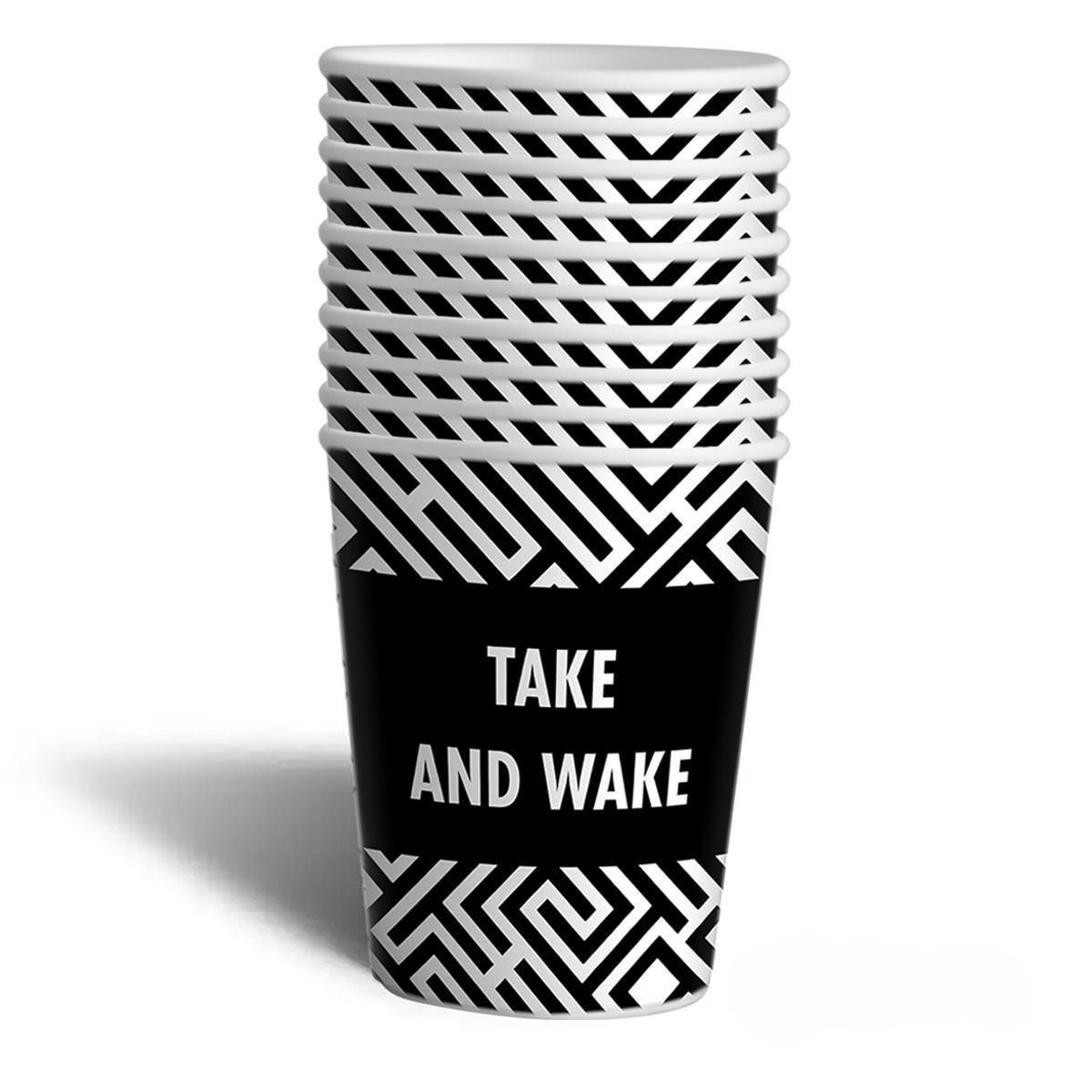 Стакан бумажный Система 98 340 мл с надписью d80 мм 50 шт. Черно-белый (0131) - фото 1 Стакан бумажный Система 98 340 мл с надписью d80 мм 50 шт. Черно-белый (0131) - фото 1