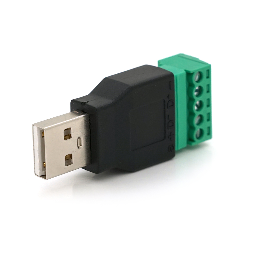 Разъем VOLTRONIC USB 5 контактов с клеммами под кабель 10х5 мм Черный 1 г (YUT_V2739)