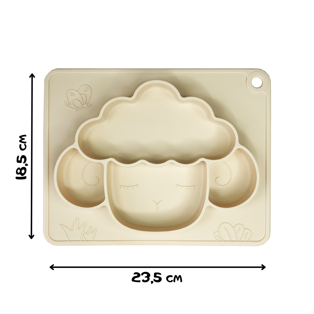 Тарелка-коврик для детей Баранчик силиконовая Бежевый (41) - фото 2 Тарелка-коврик для детей Баранчик силиконовая Бежевый (41) - фото 2