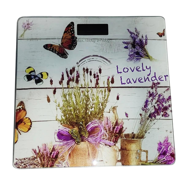 Ваги підлогові AT-28-3 Метелики з квітами 180 кг Чорний (ML-05220)