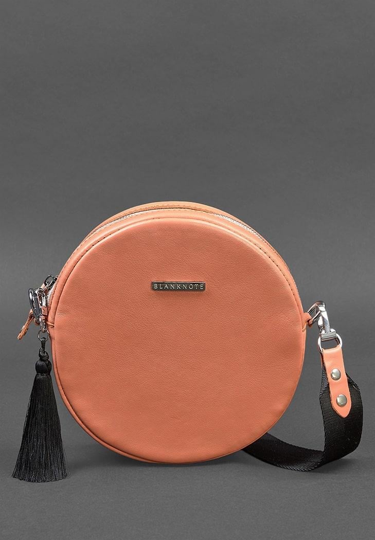 Сумка жіноча кругла шкіряна Tablet Кораловий (A-026773)