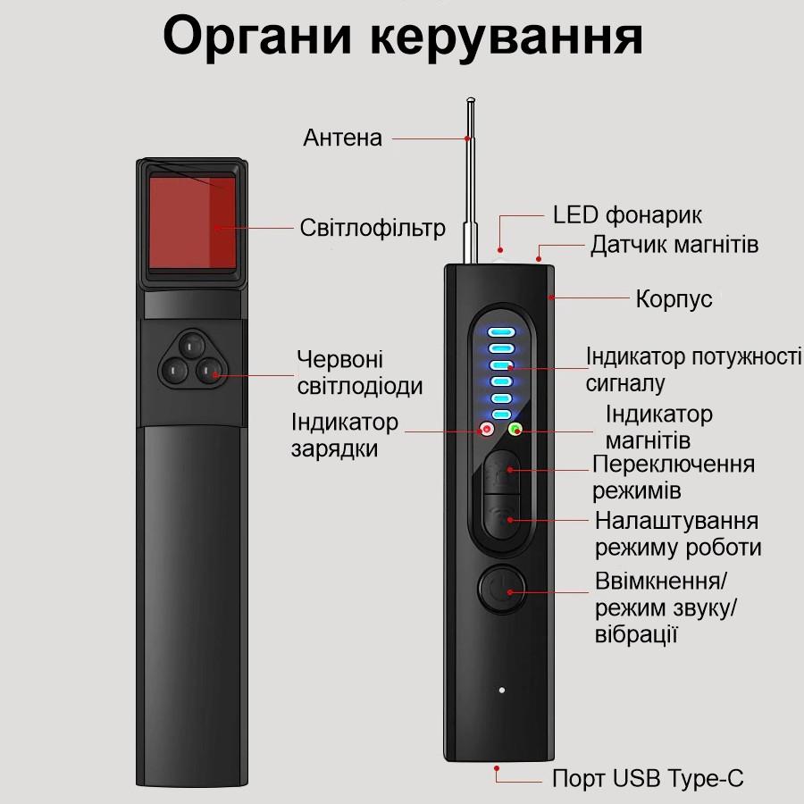 Детектор жучков/скрытых камер/магнитов Savetek X13 GS-R39 с фонариком (100967) - фото 6