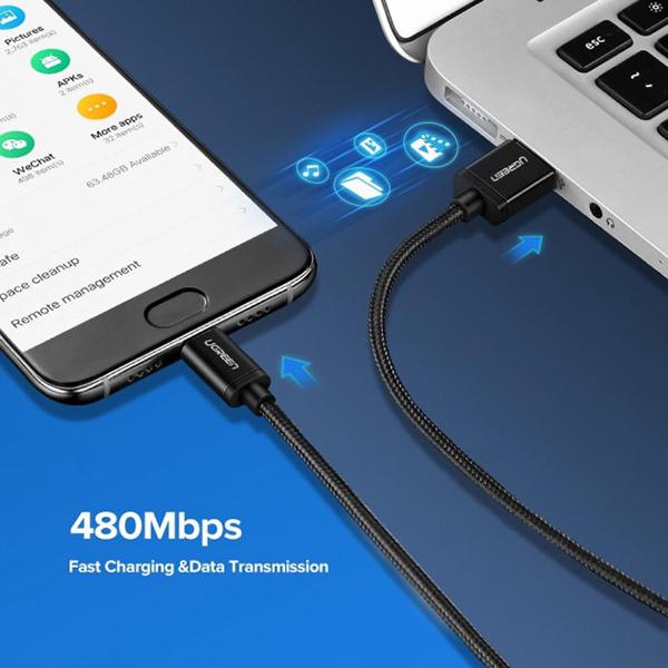 Кабель Ugreen USB Type-C US174 1 м Чорний - фото 6