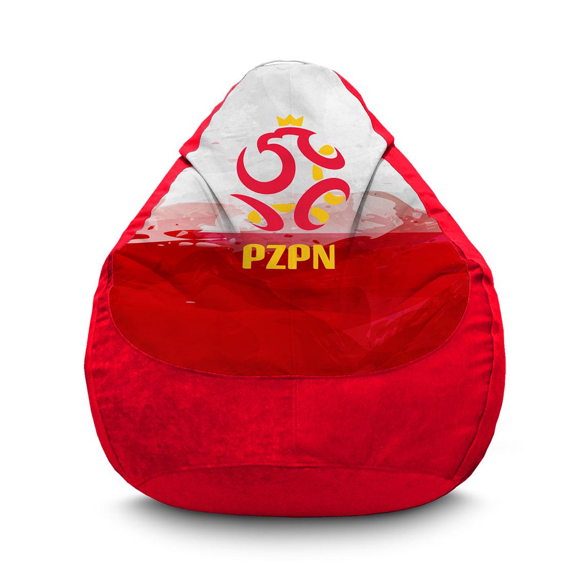 Крісло мішок iPuff Збірна Польщі Флок XL 80x110 см Червоний