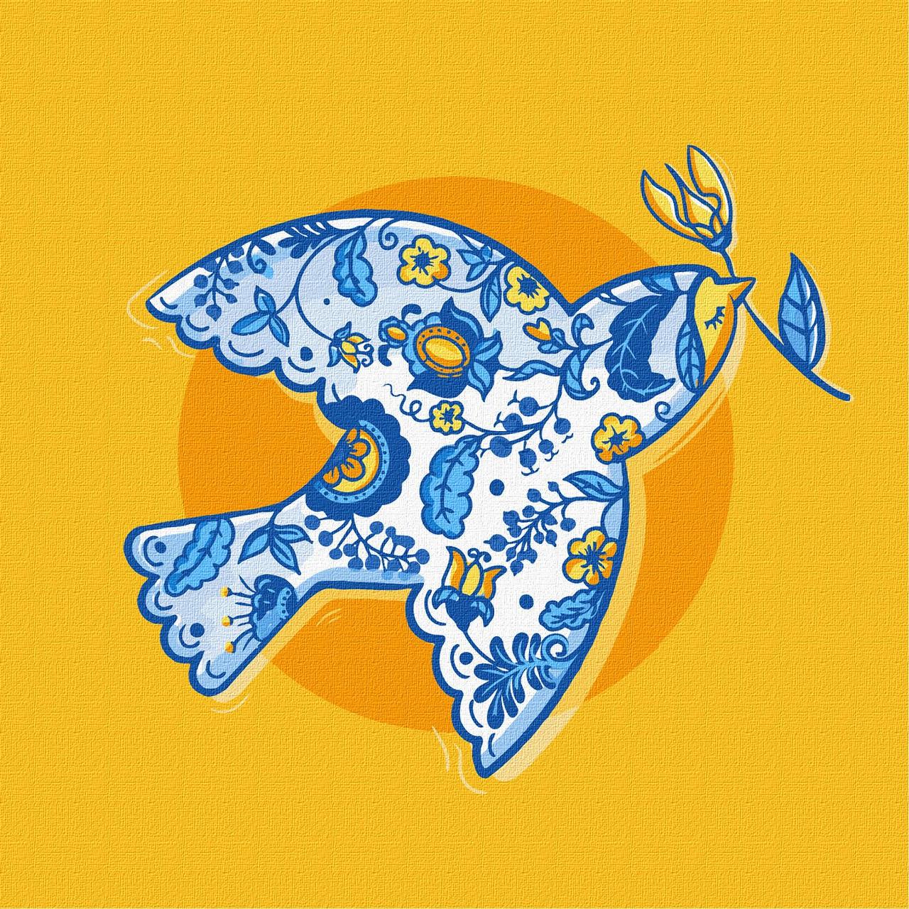 Картина по номерам Ідейка Свободная птичка 30х30 см (KHO4465)