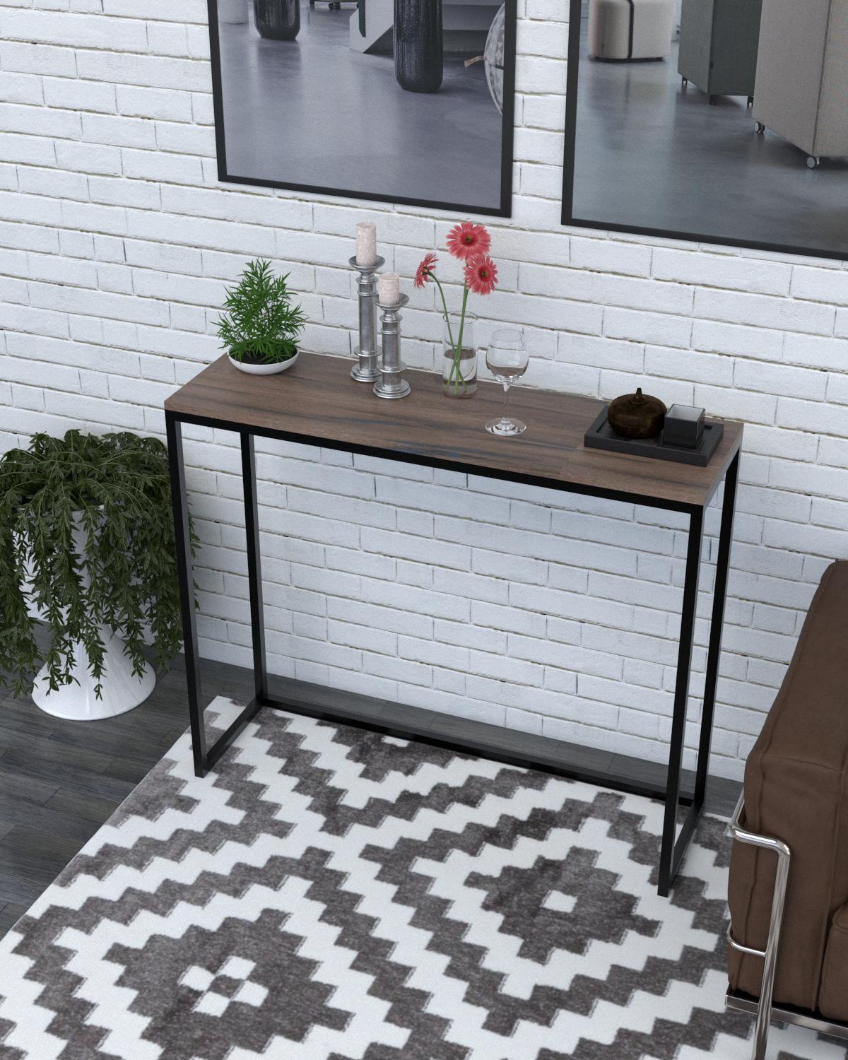 Столик консольный EcoLoft DSP-1157-8 в стиле лофт Дуб Ливорно (DSP-1157-8)