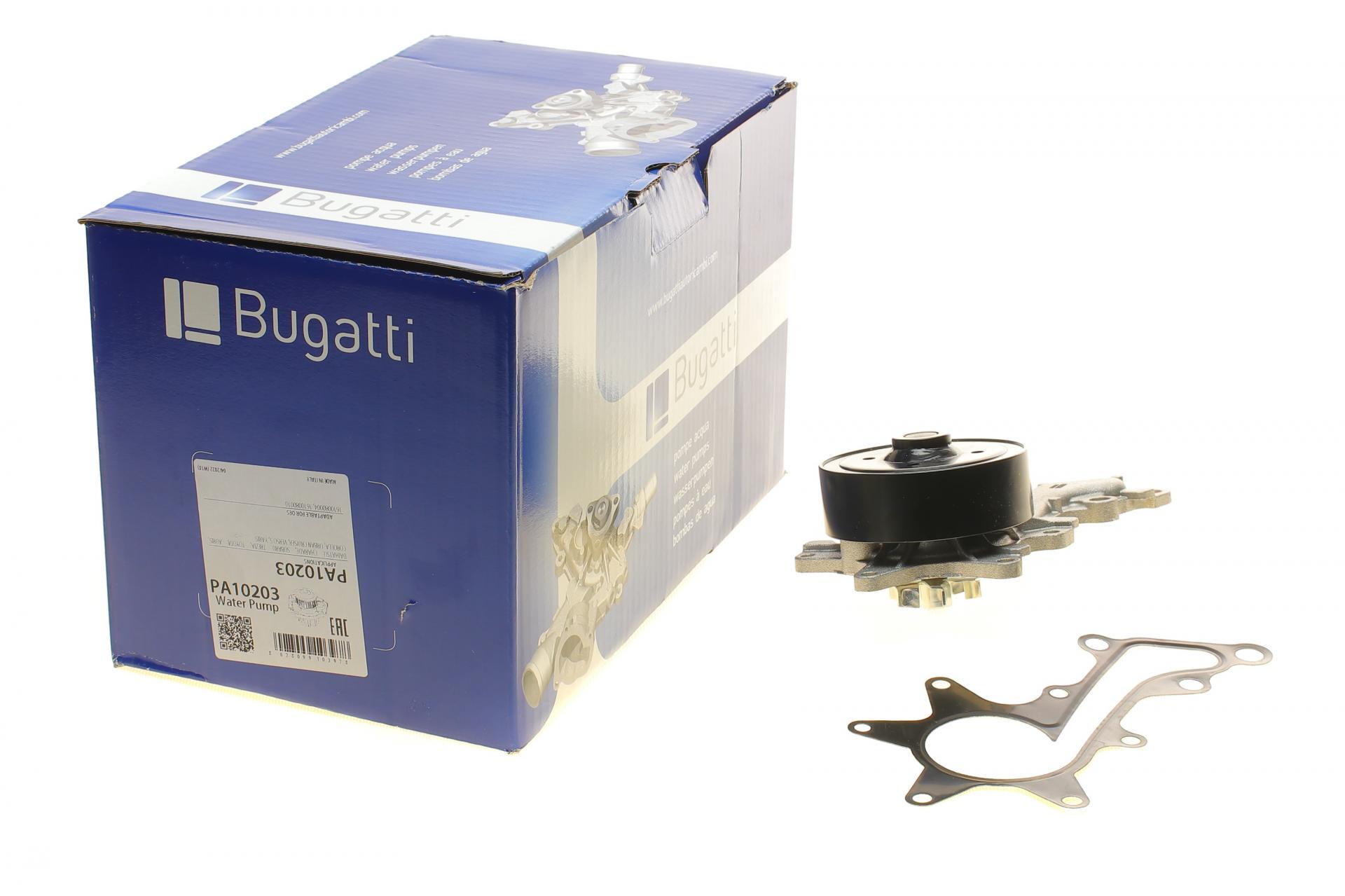 Насос воды Bugatti Toyota Corolla/Auris/Yaris/Urban Cruiser 1.3/1.33 07- R/B 6 лопаток PA10203 (25589419)