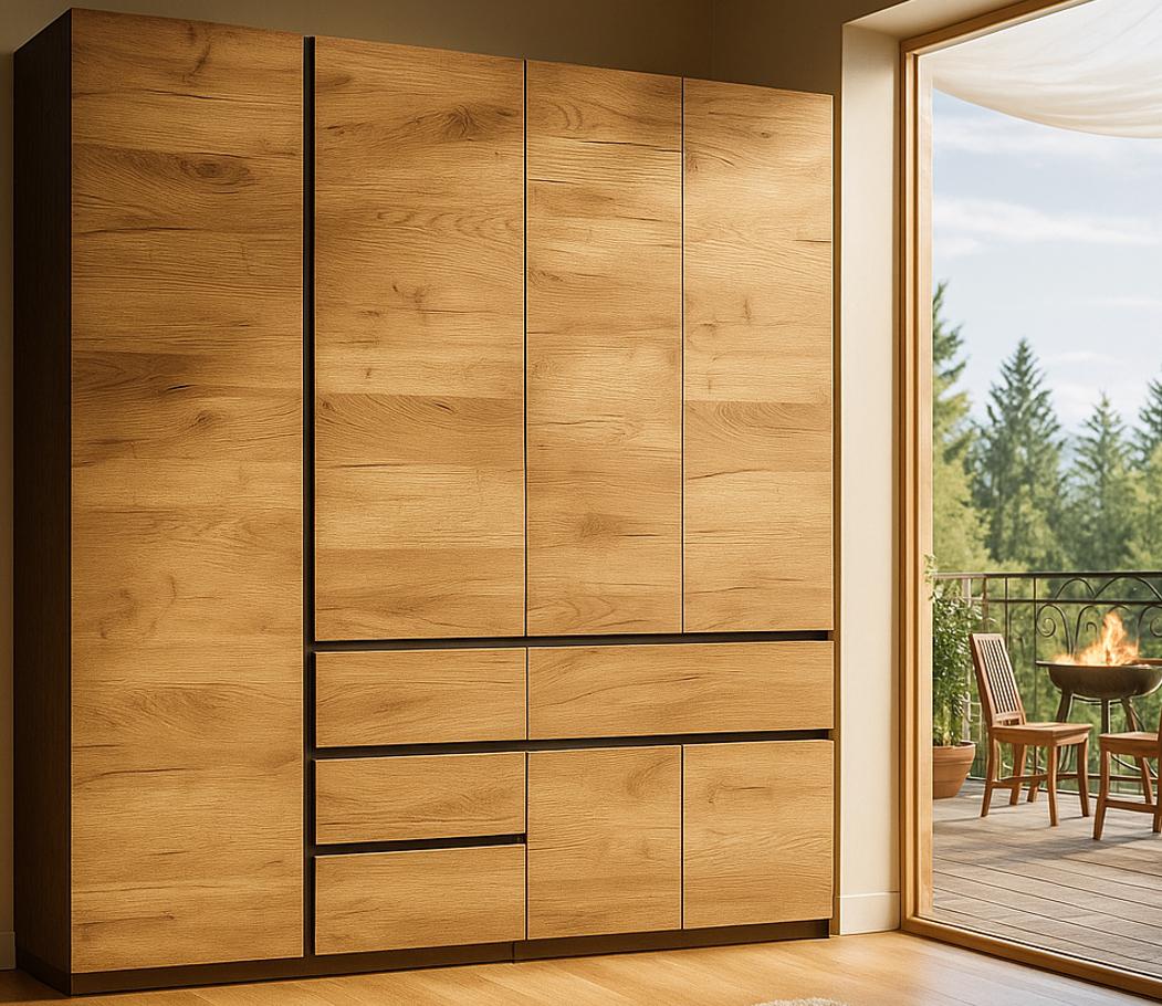 Шкаф для одежды Мастер Форм Брайт 1800х520х2000 мм Венге магия/Дуб крафт золотой (21551)