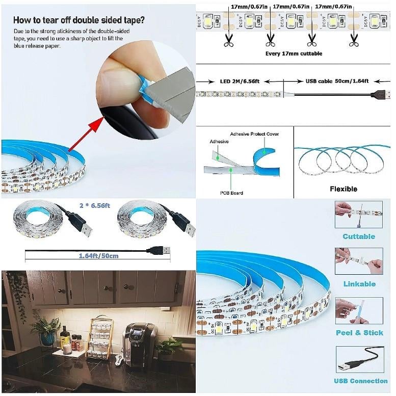 Светодиодная лента USB 2835-150LED USB с переключателем-димером 5 м Теплый белый (20665532) - фото 4 Светодиодная лента USB 2835-150LED USB с переключателем-димером 5 м Теплый белый (20665532) - фото 4
