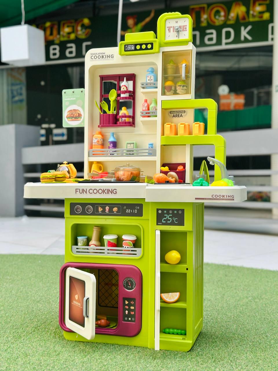Кухня игровая высотой 100 см и 91 аксессуаром Зеленый (2443) - фото 9 Кухня игровая высотой 100 см и 91 аксессуаром Зеленый (2443) - фото 9
