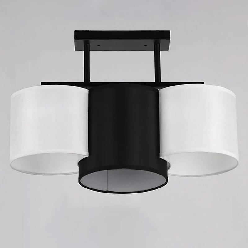 Люстра потолочная с абажуром Light House NM-14308/3 BK WT на три лампы Черный
