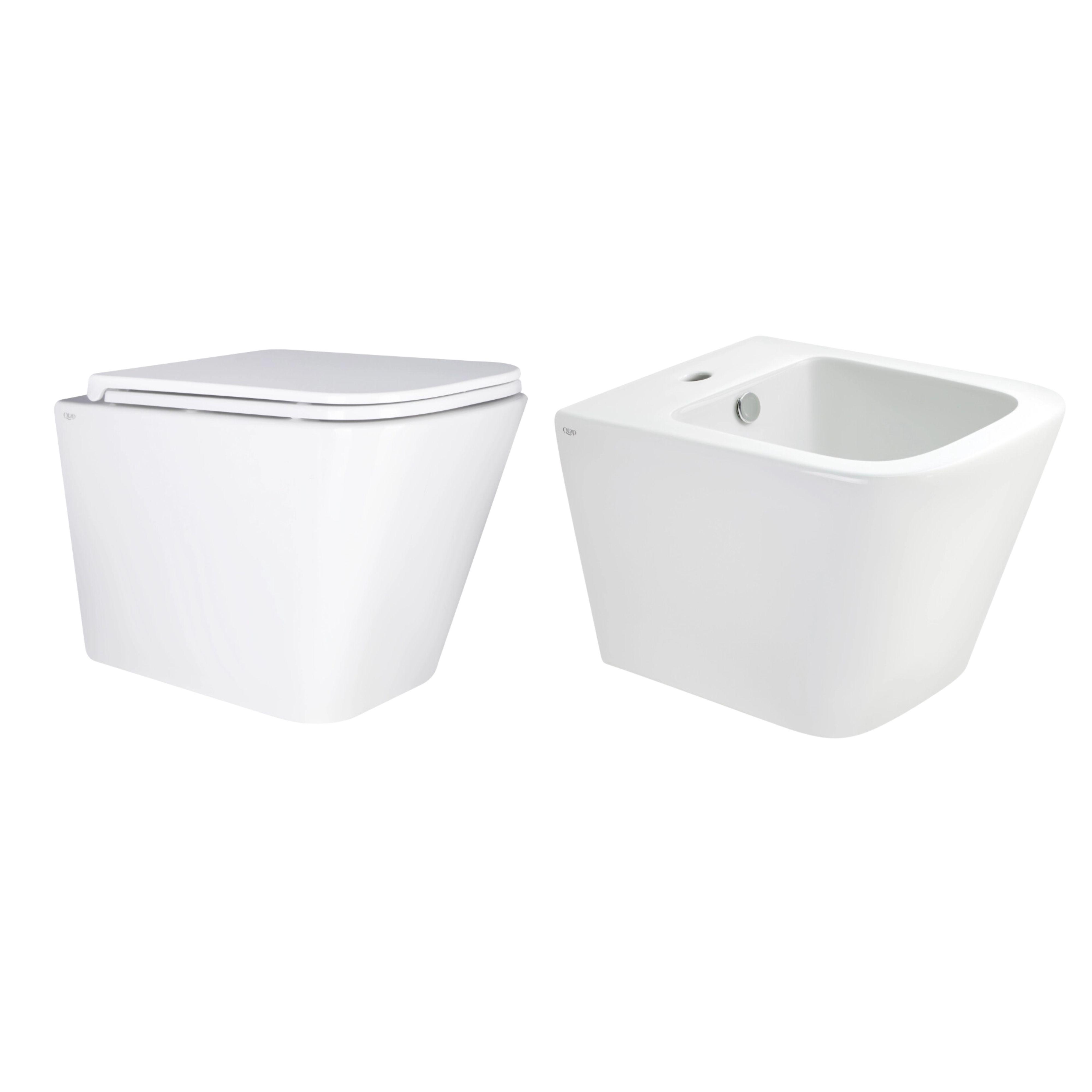 Комплект Qtap Tern 2в1 унитаз подвесной Ultra Quiet и биде подвесное (24141841)