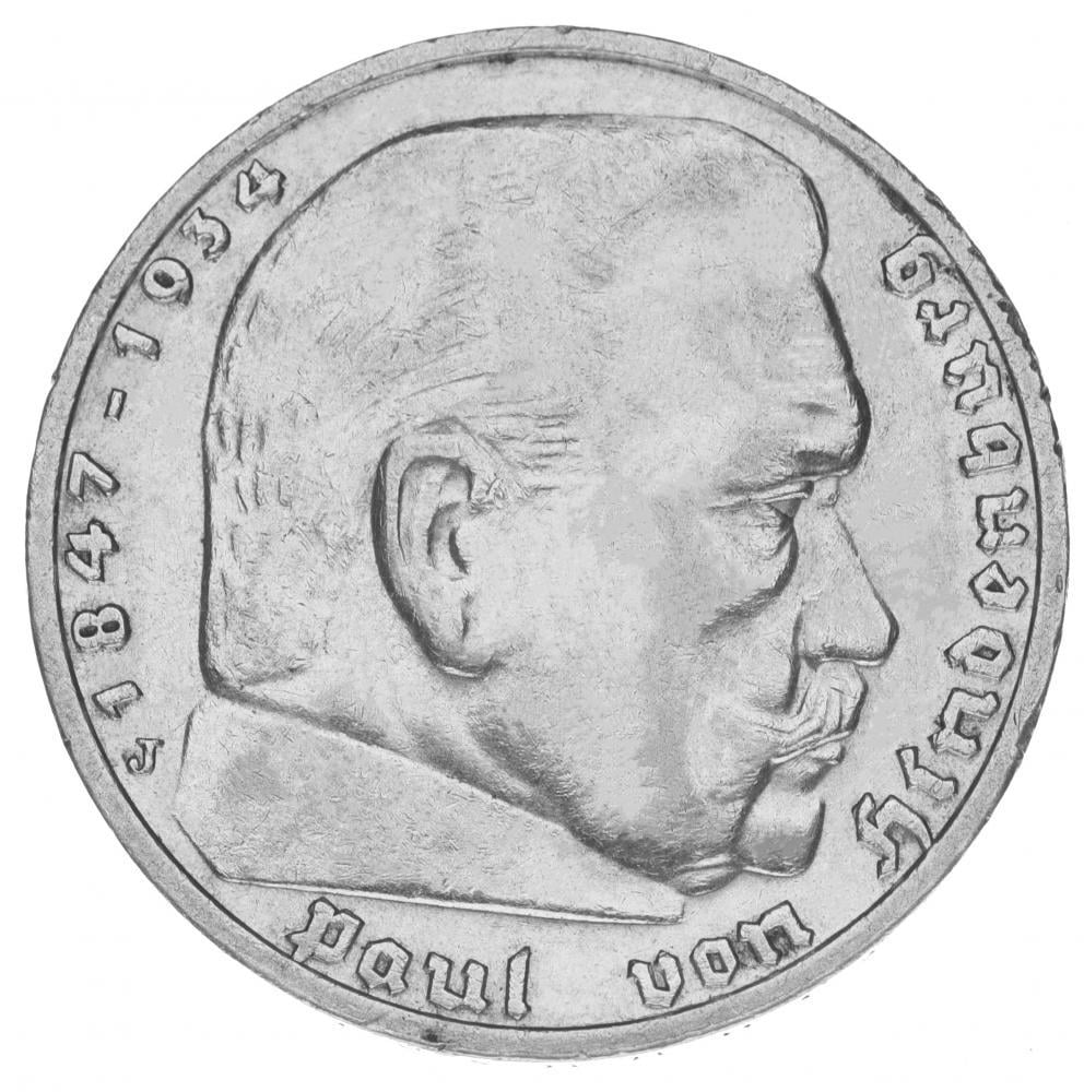 Коллекционная монета Германия 5 марок 1936 Серебро F-VF Гинденбург (15389080)