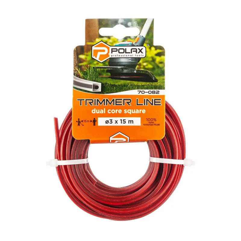 Жилка для триммера Polax "Квадрат с кордом" 3 мм 15 м (70-082)