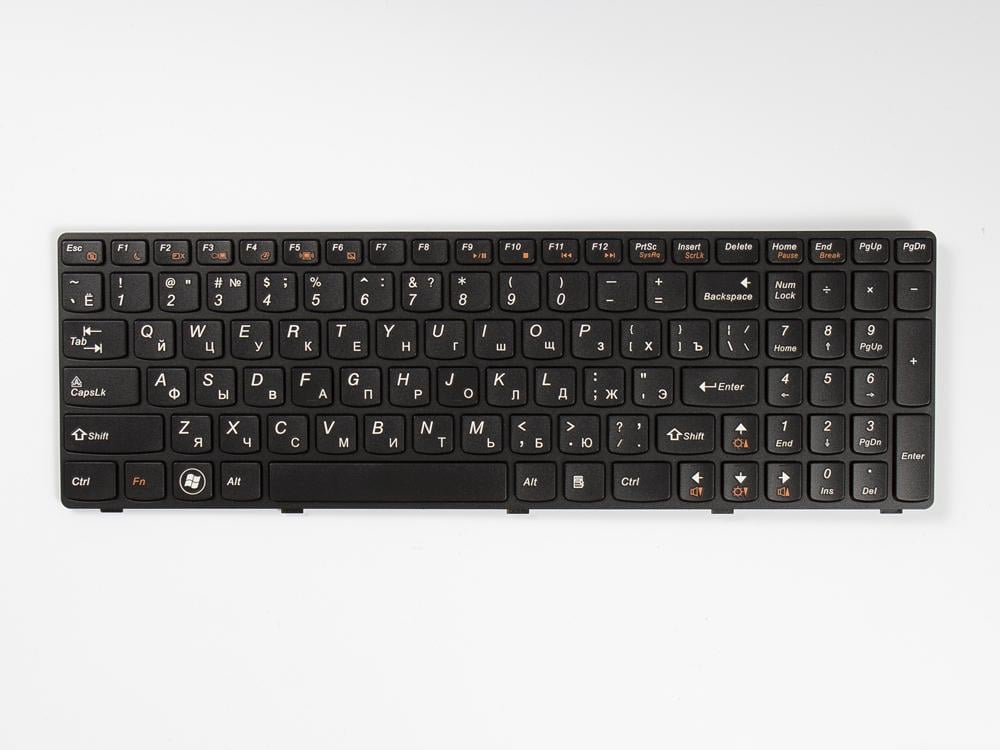 Клавіатура для ноутбука LENOVO V570/V575/Z570/Z575/B570/B575/B580,B590 RU/EN із чорною рамкою Black
