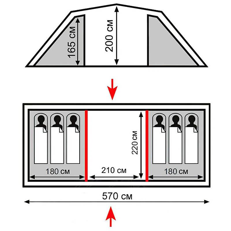 Палатка шестиместная Totem Hurone 6 v2 (TTT-035) - фото 3