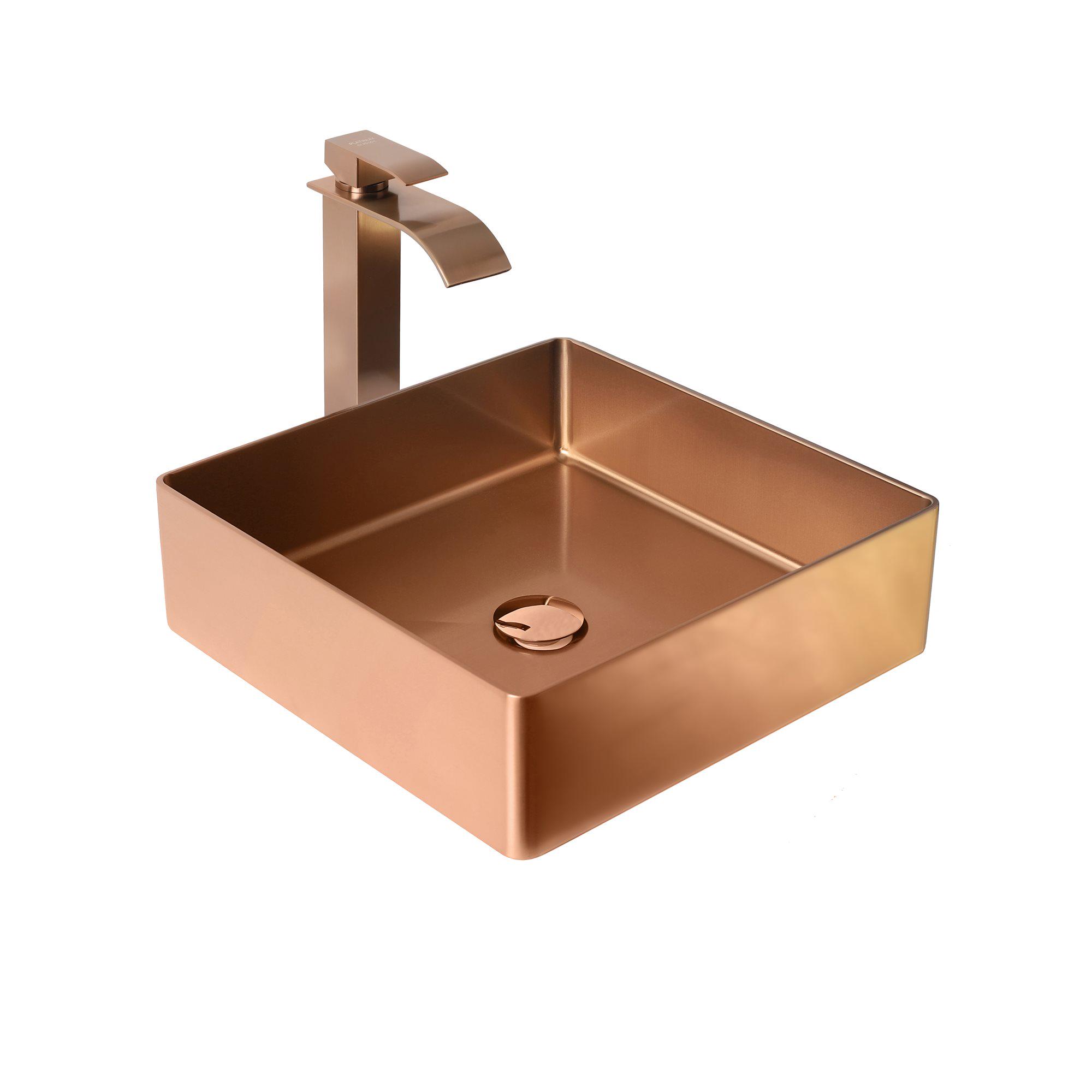 Умывальник Platinum Handmade PVD 400x400 мм Медный - фото 4 Умывальник Platinum Handmade PVD 400x400 мм Медный - фото 4