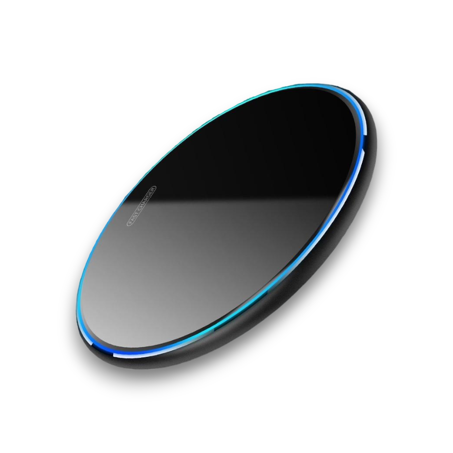 Зарядний пристрій бездротовий QI з LED-підсвіткою 15 Вт Чорний (507936424)