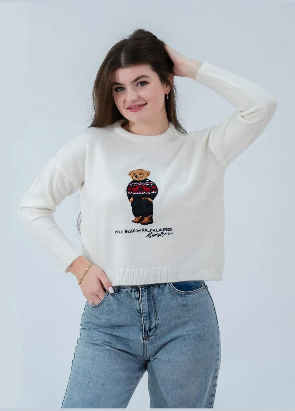 Светр жіночий Ralph Lauren POLO Bear PLR-3101 L White