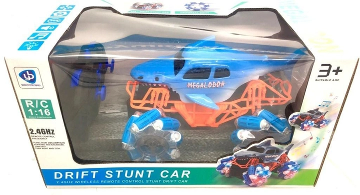 Дитяча трюкова машинка на радіокеруванні Fun Game 0088-TS Акула з підсвіткою (2013060796) - фото 8