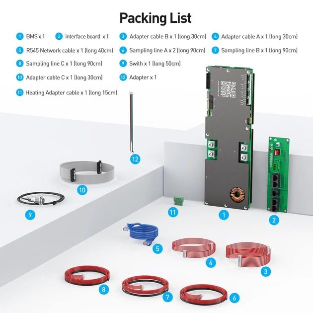 Система Smart Active balance BMS Jikong JK-PB1A16S15P/7S-16S/Li-Ion/LFP/LTO/150A/1A balancer/Bluetooth/RS232/RS485/CAN/HEAT - фото 10