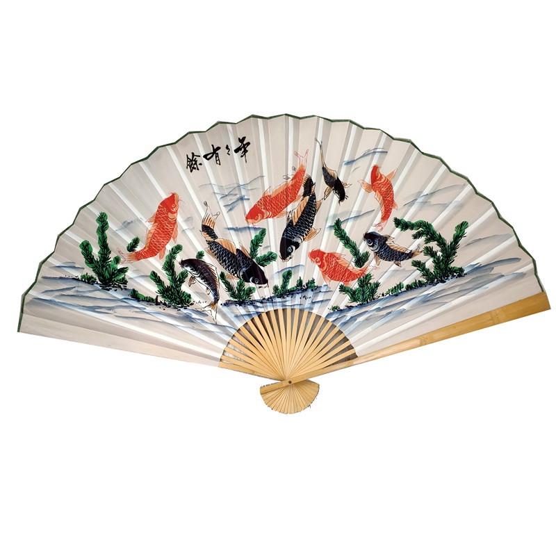 Настінне віяло золоті рибки 90х160 см Сірий (C1423)