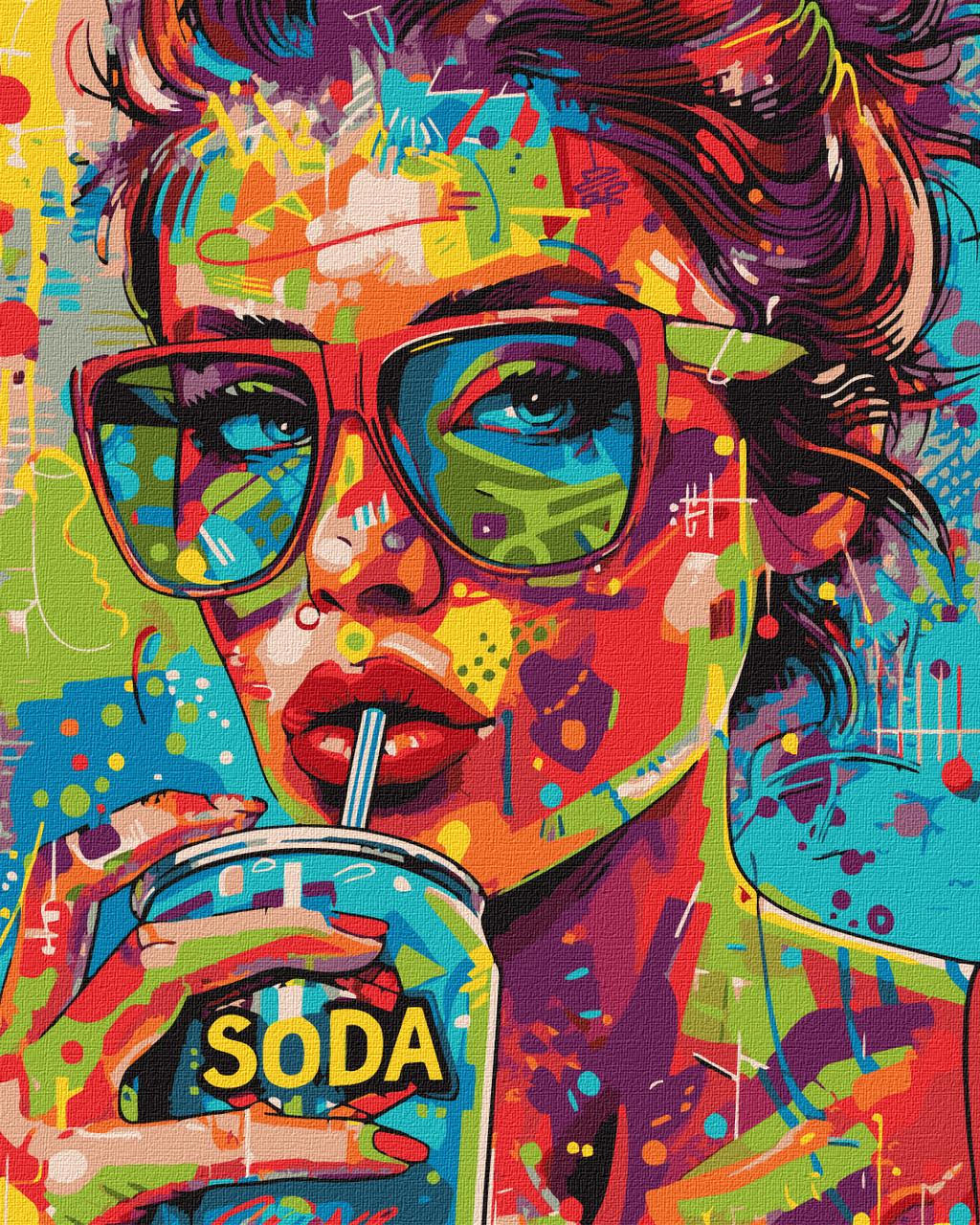 Картина по номерам Ideyka Девушка с газировкой 40х50 см (2824808866)