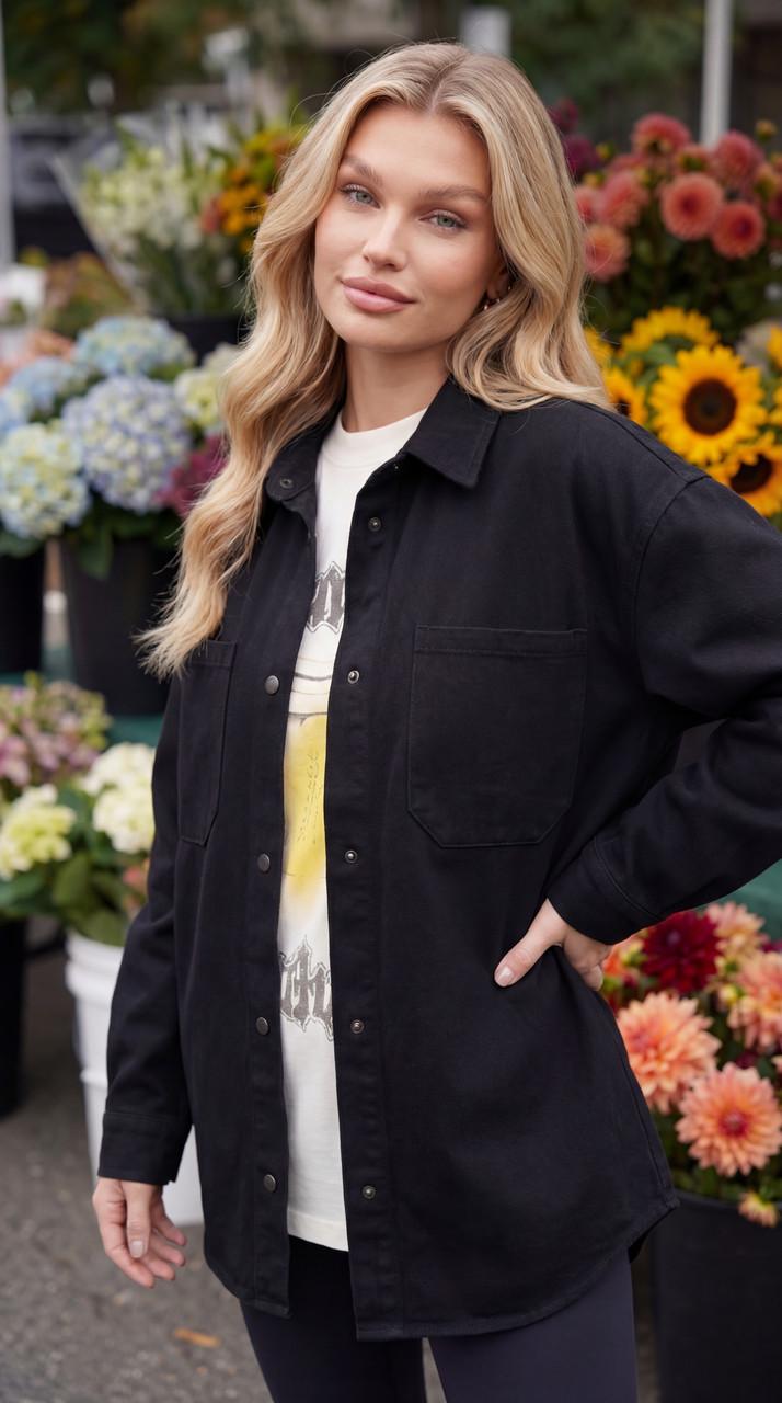 Рубашка джинсовая Oversize р. 46-48 Черный (33382482)