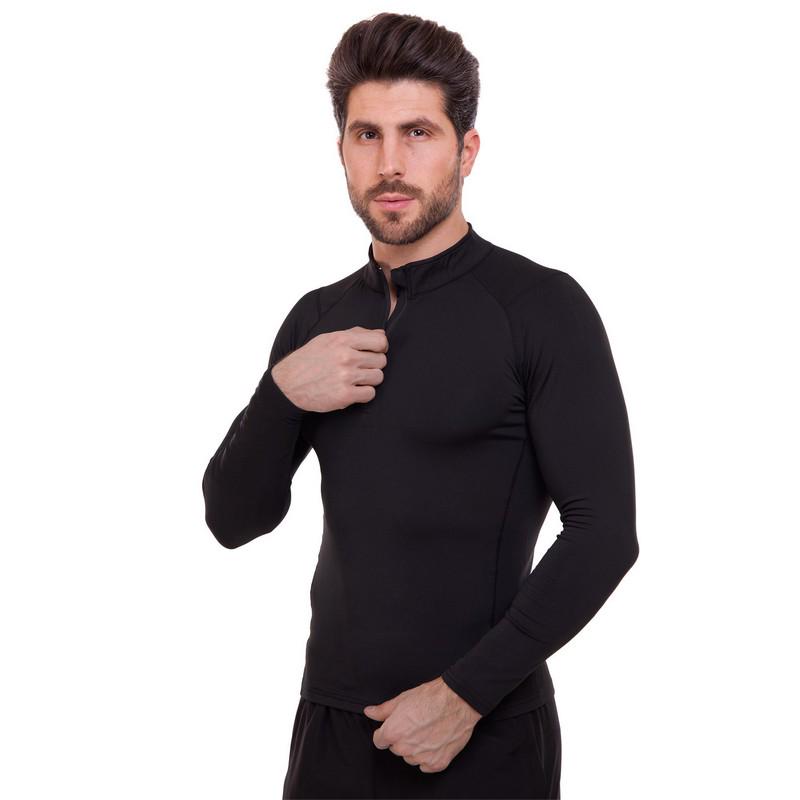Футболка компрессионная мужская LIDONG UA-505 с длинным рукавом S 150-160 см Черный - фото 4