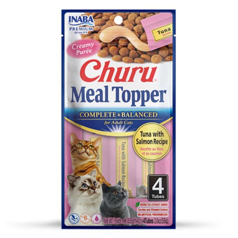 Ласощі для котів INABA Churu MEAL TOPPER Вершковий мус в стіках з тунцем та лососем 4 шт. (2965970000)