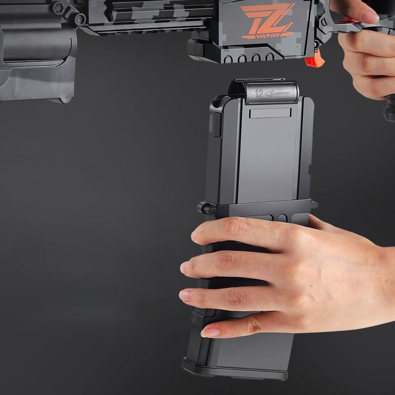 Игрушечный автомат NERF на мягких шарах аккумуляторный 102 см Зеленый (AK105) - фото 4